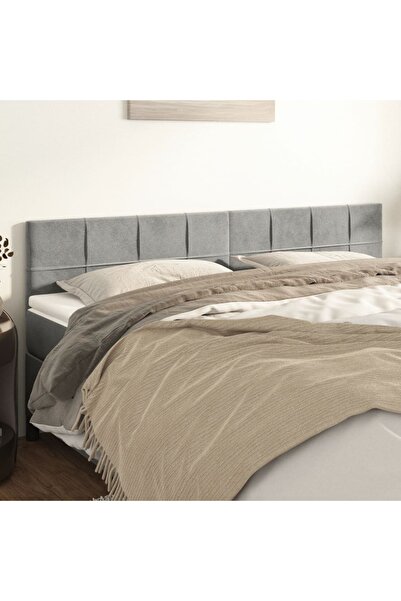 Concept Tăblii de pat, 2 buc, gri deschis, 100x5x78/88 cm, catifea