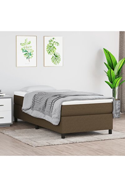 Concept Pat box spring cu saltea, maro închis, 100x200 cm, textil