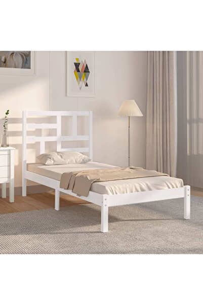 Concept Small Single 2FT6 bed frame, white, 75x190 cm, solid wood