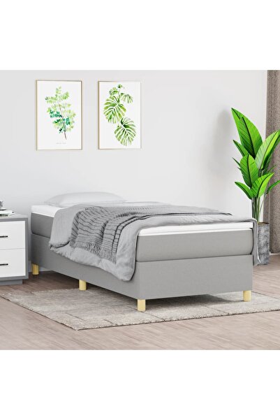 Concept Cadru de pat box spring, gri deschis, 80x200 cm, textil