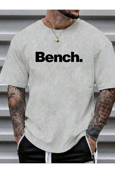 EYAX MODA TRICOU BĂRBAȚESC supradimensionat CU DESIGN BENCH PRINTED