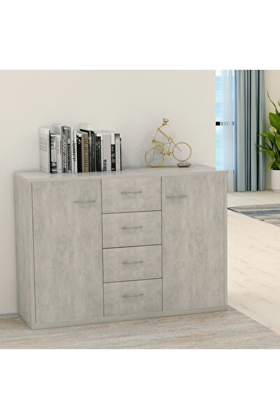 Concept Μπουφές, γκρι σκυροδέματος, 88x30x65 cm, μοριοσανίδα