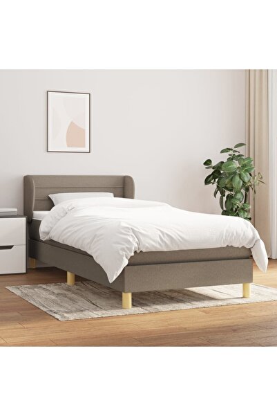 Concept Pat box spring cu saltea, gri taupe, 80x200 cm, textil