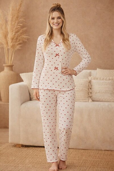 Pemilo Set pijamale pentru femei 16001 tricotaj cu striații 100% bumbac