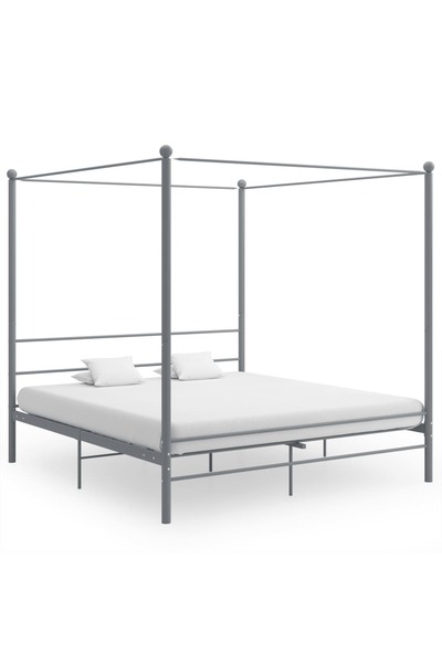 Concept Σκελετός κρεβατιού με ουρανό, γκρι, 180x200 εκ., μεταλλικός
