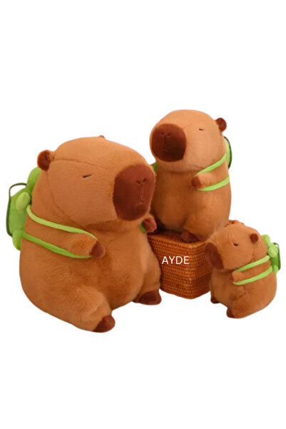OEM Set of 3 plush toys for children, Capybara AYDE with green turtle backpac...