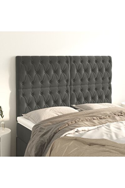 Concept Tăblii de pat, 4 buc, gri închis, 72x7x78/88 cm, catifea