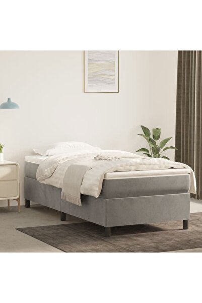 Concept Cadru de pat box spring, gri deschis, 80x200 cm, catifea