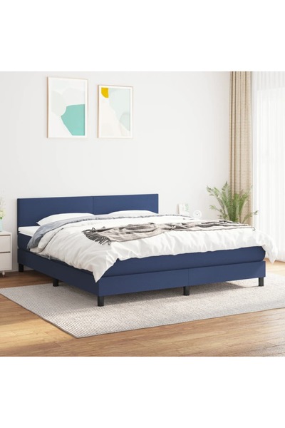 Concept Pat box spring cu saltea, albastru, 180x200 cm, material textil