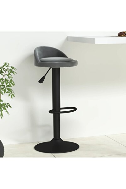 Concept Σκαμπό μπαρ, σκούρο γκρι, Βελούδο