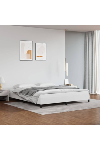 Concept Σκελετός κρεβατιού, λευκό, 160x200 cm, οικολογικό Δερμάτινο