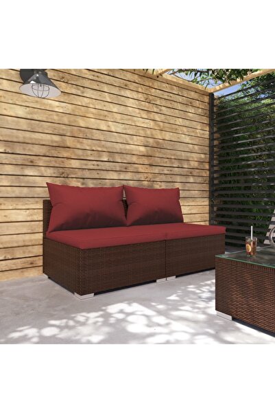 Concept Set mobilier de grădină cu perne, 2 piese, maro, poliratan