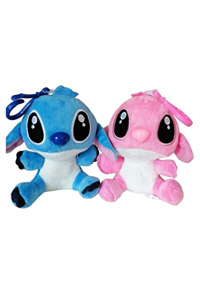 OEM Set of 2 Plush Keychain Toys, Lilo &amp; Stitch, 10 cm, Blue/Pink, AYDE