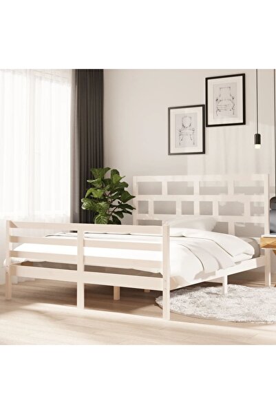 Concept Σκελετός κρεβατιού, λευκό, 160x200 cm, μασίφ ξύλο πεύκου