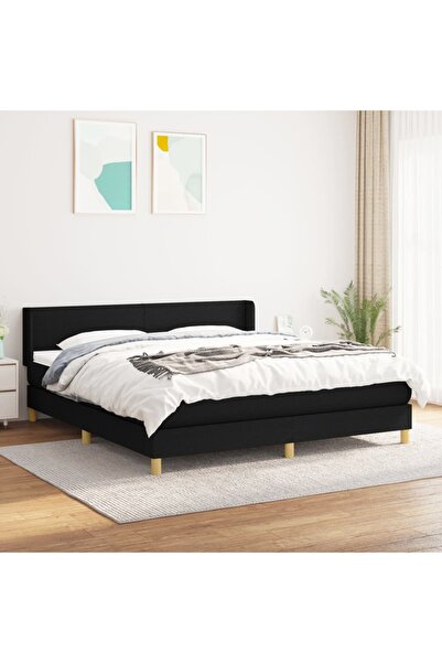 Concept Pat box spring cu saltea, negru, 160x200 cm, textil