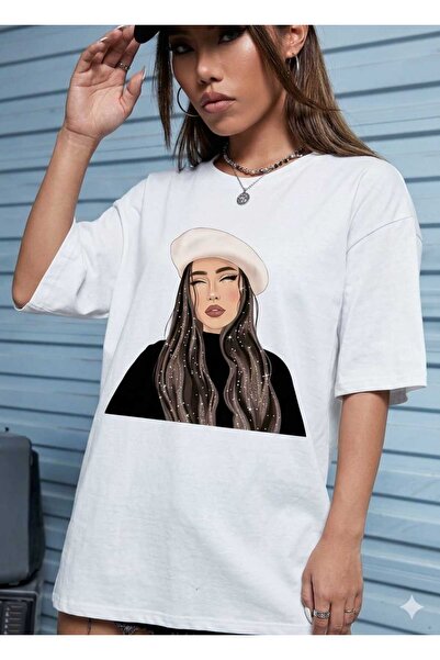 WOODROFFE Γυναικεία / Κορίτσια Oversize Καφέ μπλουζάκι με στάμπα Line Girl