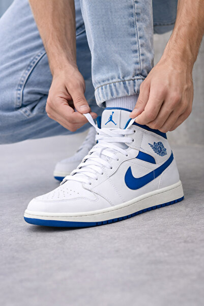 Nike Jordan 1 Mid Blue Se Sports Casual Shoes Sneakers