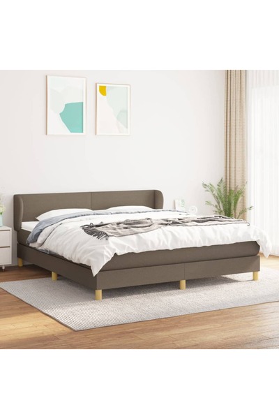 Concept Pat box spring cu saltea, gri taupe, 160x200 cm material textil