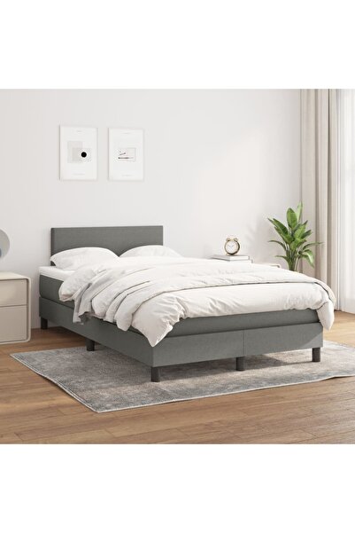 Concept Pat box spring cu saltea, gri închis, 120x200 cm, textil