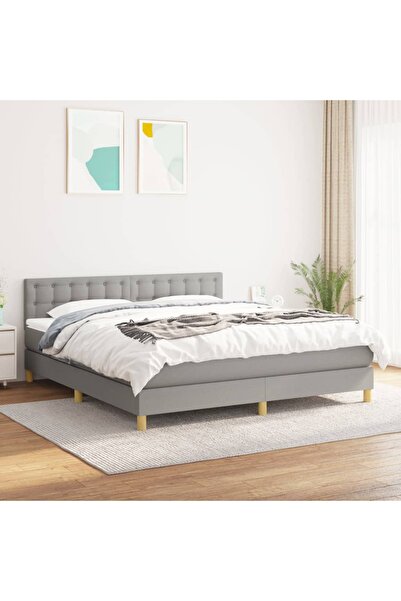 Concept Pat continental, gri deschis, 180x200 cm, material textil