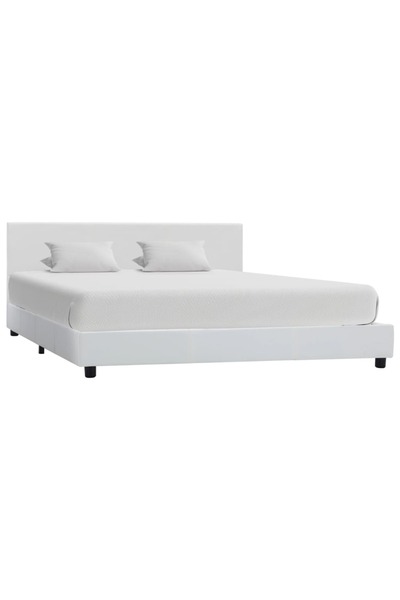 Concept Σκελετός κρεβατιού, λευκό, 160x200 cm, οικολογικό Δερμάτινο