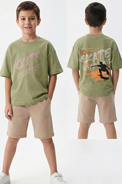 Entel Boy's Stretch Fabric Single Jersey 100% Cotton Printed T-Shirt Capri Set