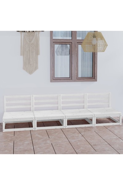 Concept 4θέσιος καναπές κήπου, λευκός, από μασίφ ξύλο πεύκου