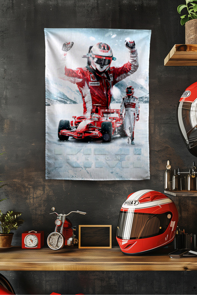 Vagonik F1 Themed Raikkonen Wall Covering Rug Si Tapestry Formula 1