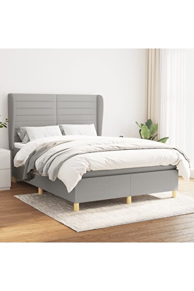 Concept Pat continental, gri deschis, 140x200 cm, material textil