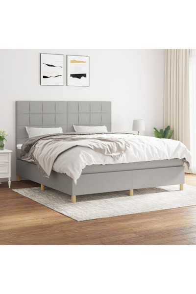 Concept Pat continental, gri deschis, 180x200 cm, material textil