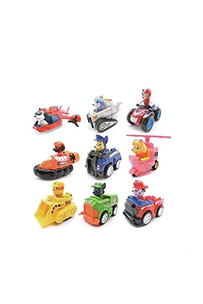 OEM Set of 9 Puppies with Cars Figurines, multicolor, 8 cm