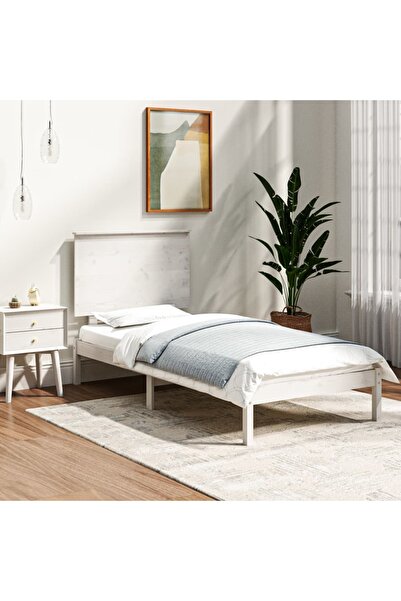 Concept Σκελετός κρεβατιού, λευκό, 100x200 cm, μασίφ ξύλο πεύκου