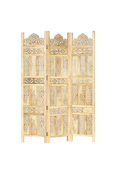Concept Paravan cameră sculptat manual 3 panouri 120x165 cm mango