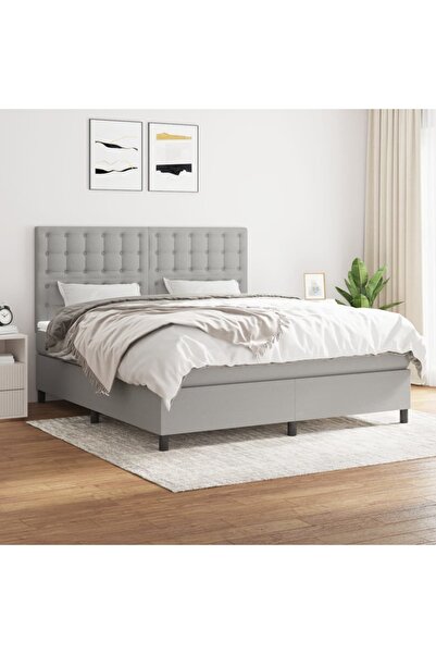 Concept Pat continental, gri deschis, 180x200 cm, material textil