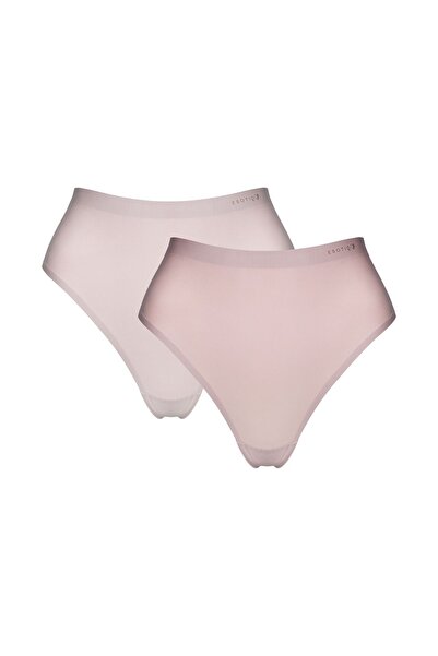 ESOTIQ Women's Thong Briefs 2-Pack High Waist Panties Seamless Smooth Polyami...
