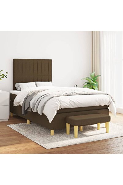 Concept Pat box spring cu saltea, maro închis, 120x200 cm, textil