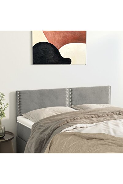 Concept Tăblii de pat, 2 buc., gri deschis, 72x5x78/88 cm, catifea