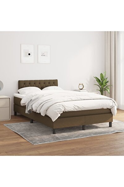 Concept Pat box spring cu saltea, maro închis, 120x200 cm, textil