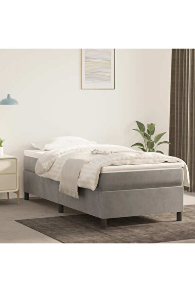 Concept Cadru de pat box spring, gri deschis, 100x200 cm, catifea