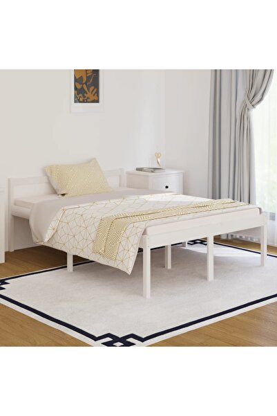 Concept Σκελετός κρεβατιού, λευκό, 140x190 cm, μασίφ ξύλο πεύκου