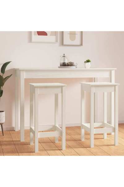 Concept Σκαμπό μπαρ, 2 τεμ., λευκό, 40x40x78 cm, μασίφ ξύλο πεύκου