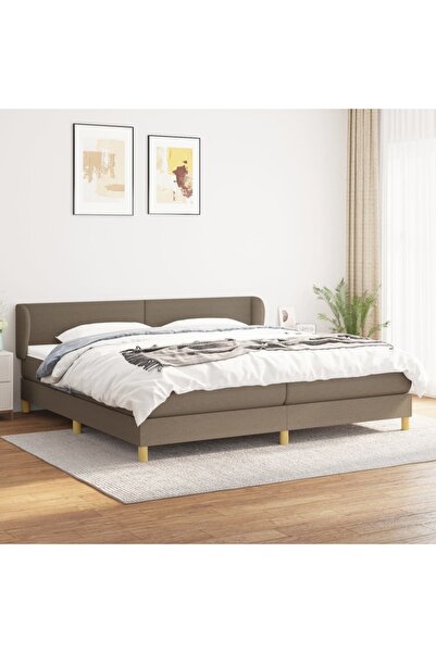 Concept Pat box spring cu saltea, gri taupe, 200x200 cm, textil