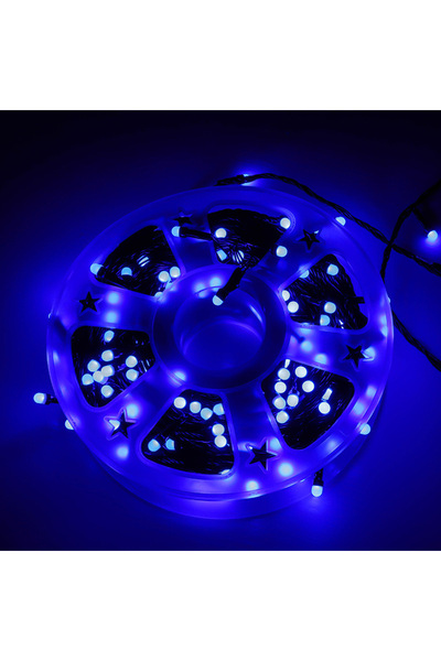 OEM Christmas Linear Installation with FLASH, 50 m, 300 LEDs, Blue, Black wire