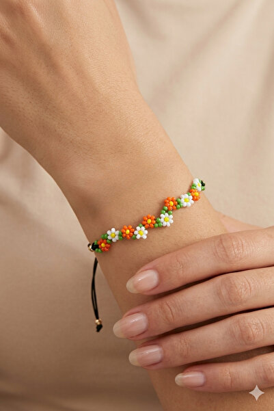 PETEK AKSESUAR Daisy Flower Oya Bead m Macramé Bracelet