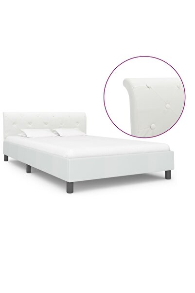 Concept Σκελετός κρεβατιού, λευκό, 140 x 200 cm, οικολογικό Δερμάτινο