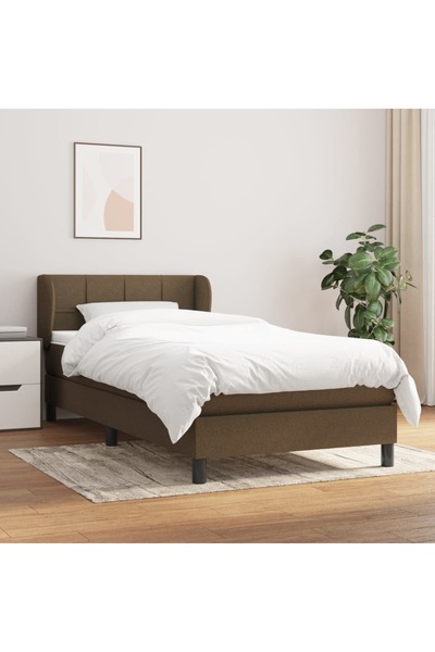 Concept Pat box spring cu saltea, maro închis, 90x200 cm, textil