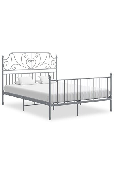 Concept Σκελετός κρεβατιού, γκρι, 160x200 εκ., μεταλλικός