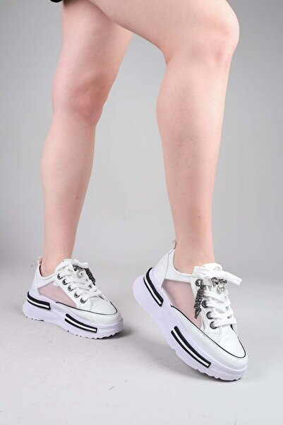 Birikon Feli Stone-Embellished File Sneakers S White