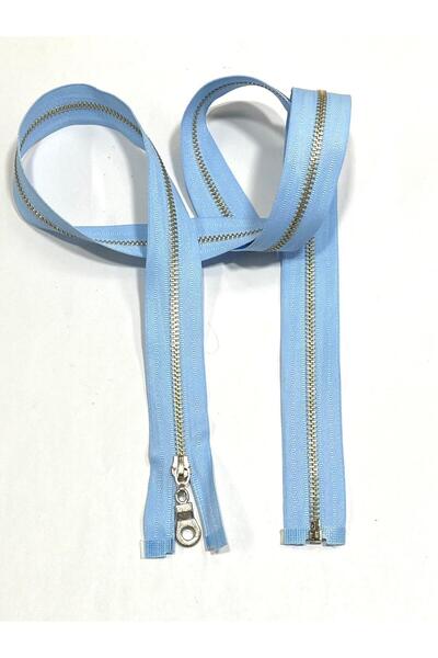 karantuhafiye Iron Teeth Coat Hanger Zipper / 100 cm / Light Blue / Silver Te...