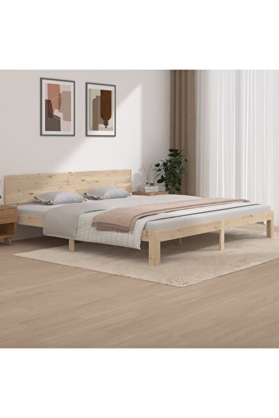 Concept Σκελετός κρεβατιού, 200x200 εκ., μασίφ ξύλο πεύκου